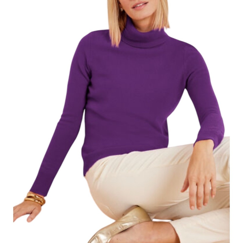 Talbots Purple Turtleneck Sweater